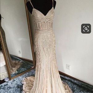 Gold, sparkly prom dress